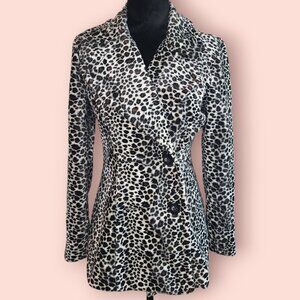 VTG La Belle Cheetah print double breasted coat size S mob wife glam leopard